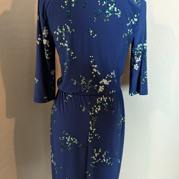 Chaps Blue Floral Dress Small - Picture 4 of 6
